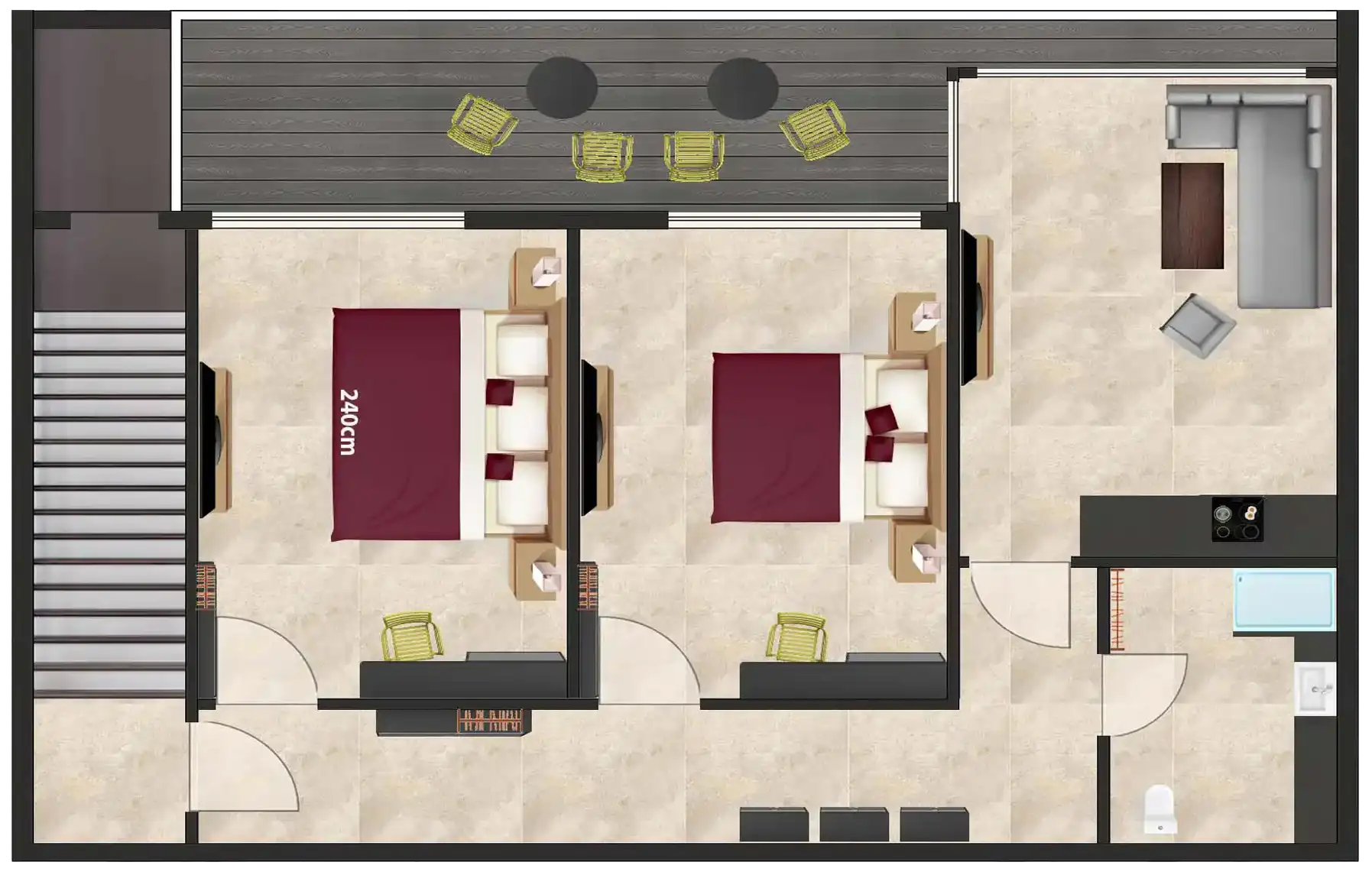 Grundriss Azur Panorama Appartement obere Etage